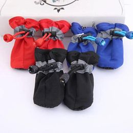 Dog Apparel 4Pcs Winter Pet Shoes Warm Snow Anti-slip Boots Fur Puppy Small Big Dogs Cat