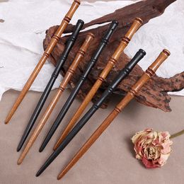Bamboo Knot Wood Women Girl Chinese Style Tradition Classical Culture Stick Pan Hair Pin Clip Fork Hairpin Wooden Headwear Retro