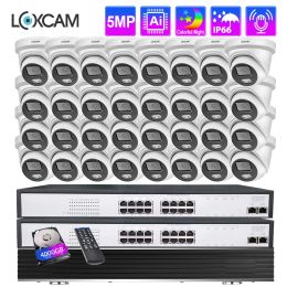 System LOXCAM H.265+ 32CH 4K CCTV NVR System 5MP indoor Outdoor WandalProof Security POE IP Camera System Video Surveillance Ai Camera