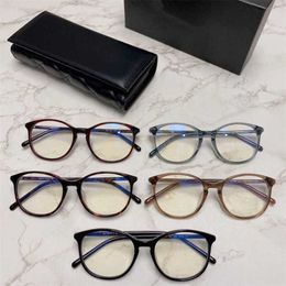 2024 New High Quality New luxury designer sunglasses Pingguang CH3282 Black Plate Plain Face Mirror Female INS Network Red Same Round Eyeglass Frame