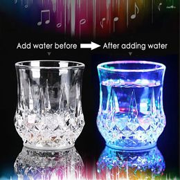 Party Decoration LED Flashing Cup Bar Vine Glasses Light Up Mug Beer Glass Whisky Drink Club Event Glow Lighting