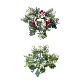 Decorative Flowers Candle Rings Wreath Greenery Candleholders Wreaths Floral Decor