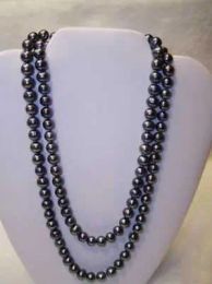 Necklaces AA 89mm tahitian black pearl necklace 48inch 122cm