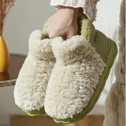 Casual Shoes Warm Thicked Fluffy Slip-on Couples Outdoor Snow Boots Anti-slip Comfortable Flat Female Soft Faux Fur Boot Winter Women