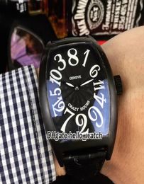 New CRAZY HOURS 8880 CH NR Black Dial Automatic Mens Watch PVD Black Case Leather Strap Cheap High Quality Gents Wristwatches7707350