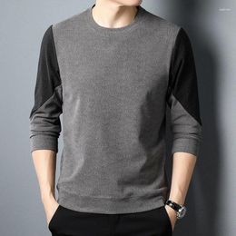 Men's Sweaters Double Sided Velvet Round Neck T-shirt American Personalized Fashion Colored Bottom Shirt