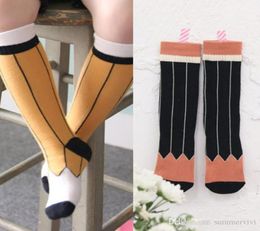 Kids socks children pencil pattern socks Baby girls cotton knee length socks Spring autumn sweet kids stripe sock boys stockings A3228357