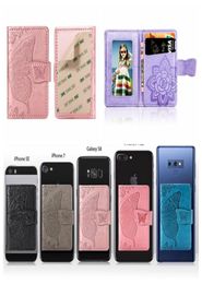 Universal Back Phone Card Slot 3M Sticker Cases Leather Stick On Wallet Cash ID Credit Card Holder Flower Butterfly For iPhone 14 1314112