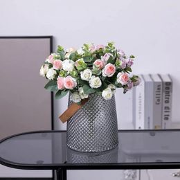 Decorative Flowers 1pcs 30cm Artificial Fake Silk Rose Peony Bunch For Gardening Outdoor Wedding Christmas Party Home Decoration