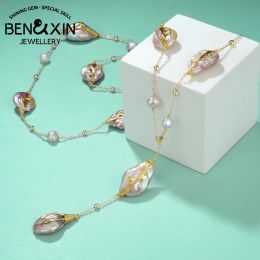 Necklaces Elegant Simple Natural Baroque Pearl Pendant Collarbone Chain Necklace For Women Korean Fashion Necklaces Jewellery Girls Gift