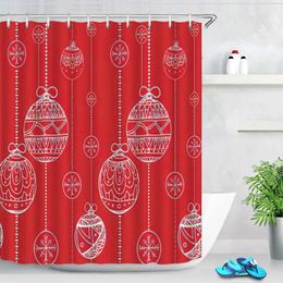 Shower Curtains Christmas Tree Snowflake Bathroom Curtain Elk Partition Waterproof Polyester Decoration Hooks