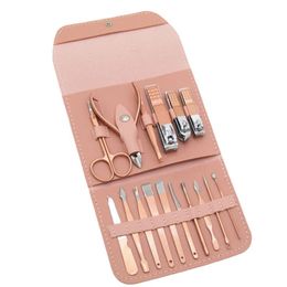 Nail Clippers Suit 12/16Pieces Nail Clippers Nail Scissors Fold Bag-Beauty Manicure Nail File Tool