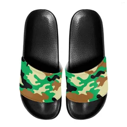 Slippers High Quality Men Green Camouflage Beach Indoor Casual Flat Shoes EVA Sole Anti-Slip Design Fit Everyday Wear