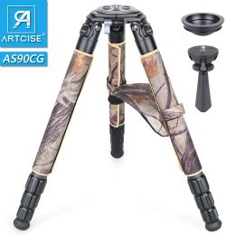 Monopods Camouflage Heavy Duty Tripod Professional Carbon Fibre Tripod for Dslr Camera Ultra Stable Centre Column Optional Artcise As90cg