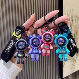 New Trendy and Cool Lightning Silicone Keychain Creative Bear Student School Bag Pendant Car Key Pendant Couple Keychain Wholesale