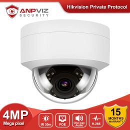 Cameras Anpviz 4MP PoE IP Dome Camera Security Outdoor Night Vision Weatherproof Cam 2.8mm Fixed Lens Hikvsion Compatible