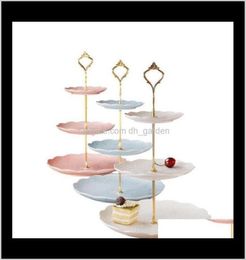 Other Dinnerware Kitchen Dining Bar Home Garden Drop Delivery 2021 Fashionable European Style 3 Tier Cake Plate Stand Handle Fit9773836