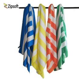 Accessories Zipsoft Large Beach Towel 85*200cm Microfiber Striped Towels Quick Dry Travel Towel Lightweight Compact Yoga Mat Bath 2021 New