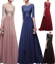 In Stock Pink Grace Lace Plus Size Mother of the Bride Dresses Chiffon Floorlength Front Split Formal Evening Dresses Mother0398438717