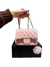 24S Luxury Bag Design Bag Women Handbag Classic Golden Ball Square Fat Little Lambskin Material Silver Chain Flip Bag Super Versatile One Should