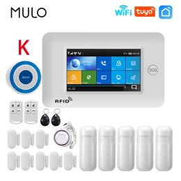 Kits Wifi Home Alarm System 2022 Wireless Burglar Security Alarm Kit Home Garden Bedroom Alarm Works With Tuya Google APP Remote