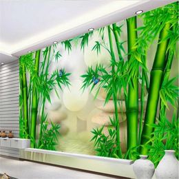 Wallpapers Beibehnag Papel De Parede Custom Wallpaper 3d Po Mural Bamboo Living Room Bedroom TV Background Wall Paper