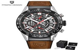 PAGANI DESIGN Fashion Skeleton Sport Chronograph Watch Leather Strap Quartz Mens Watches Top Brand Luxury Waterproof Clock2459414