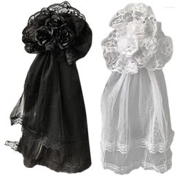 Party Supplies Headdress Rose Hairpin Lace Veil Halloween Hair Accessories