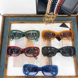 2024 New High Quality luxury designer sunglasses Xiangjia's New Fashion for Women 5488 Chen Tai's Same Style Beaded Chain Sunglasses UV Resistant and Versatile