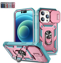 Camera Lens Protection Shockproof phone case mix model mix color for iphone samsung hybrid hard pc soft tpu Magnetic back cover