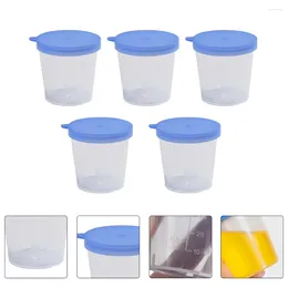 Disposable Cups Straws 5 Pcs Urine Cup Measuring Storage The Liquid Sample Container Testing Plastic Specimen