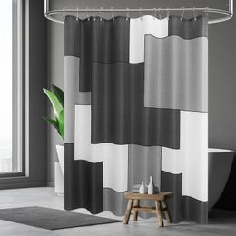 Shower Curtains Waterproof Geometric Curtain Bathroom Bathing Cover El