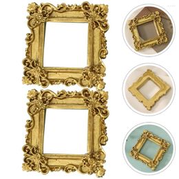 Frames 2 Pcs Square Mini Po Frame Home Decor Miniature Picture DIY Crafts For Making Resin House Props Small