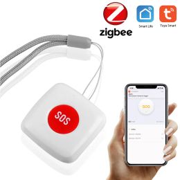 Kits New Tuya Smart Life Zigbee SOS Emergency Button OneKey Alarm For Elderly Compatible With Tuya Zigbee Gateway