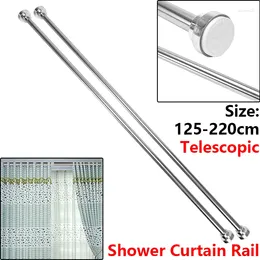 Shower Curtains Stainless Steel Spring Curtain Pole Extendable Rail