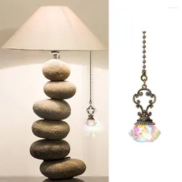 Decorative Figurines Crystal Ceiling Fan Pull Chains Pendant Colorful Diamond Extender Chain Extension With Connector Prism