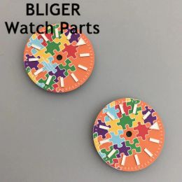 Kits BLIGER 29MM Orange watch dial luminous fit NH35 NH36 ETA2824 2836 Miyota 8215 DG2813 3804 movement