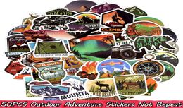 50 PCS Outdoor Adventure Stickers Bomb Water Bottle Skateboard Helmet Bumper Bike Car Luggage Scrapbook Postcard Gifts Toys for Ki5180761