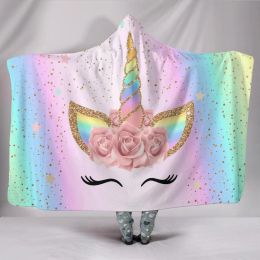 Accessories Unicorn Pattern Beach Towel Magic Hat Children Hooded Cloak Bath Towel Blanket Beach Swim Quickdrying Absorbent Bathrobe Poncho