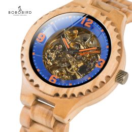 Watches Relogio Masculino Bobo Bird Wood Watch Men Brand Automatic Wristwatches Male Present Skeleton Mechanical Watches for Man