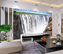 Wallpapers 3D Forest Waterfall Mural Wall Papers For Walls Wallpaper Nature Canvas HD Po Contact Paper Decoration