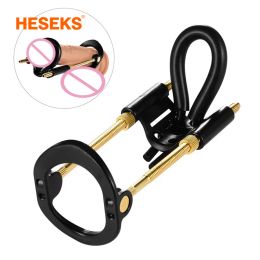 Toys Heseks Male Enlargement Extender Stretcher Edge System Sex Toys for Men Penile Pump Enhancer Strap Kit Male Masturbator