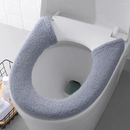 Toilet Seat Covers Warm Pad Soft Cozy Thickened Fuzzy Universal Bathroom Bowl Warmers For Button Closure