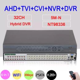 Recorder 5MP CCTV Camera 5MN Audio H.265+ 32CH 32 Channel 6 in 1 Coaxial Hybrid NVR CVI TVI AHD DVR Surveillance Video Recorder