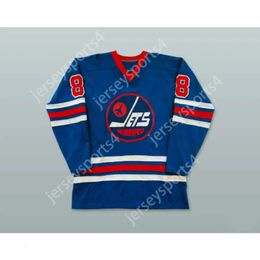 Gdsir Custom WHA 1974-75 WINNIPEG JETS PERRY MILLER 8 AWAY HOCKEY JERSEY NEW Top Ed S-M-L-XL-XXL-3XL-4XL-5XL-6XL