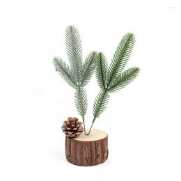 Decorative Flowers 26CM Pines Artificial Flower Decoration Accessories Fake Green Plants Wedding Home Living Room Handmade Crafts Christmas