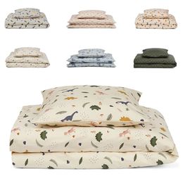 2 Pcs Baby Bedding Set Teen Boys Girls Duvet Covers Pillow Cases Organic Cotton Kid Bed Linen 3 Sizes Printed Children Sheet 240325