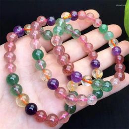 Link Bracelets 8MM Natural Crystal Quartz Bracelet Women Charm Simple Circle Strand Bangle Yoga Energy Wrist Jewellery 1PCS