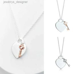 Collana designer Heart e ciondolo chiave per donne 925 Sterling Sterling Luxury Gioielli Regali Co Drop 220412