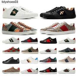 Best Men Women Casual Shoes Designer Sneakers Bee Snake Tiger Embroidered White Stripes Womens Shoes Sneaker Unisex Walking Sports Trainers